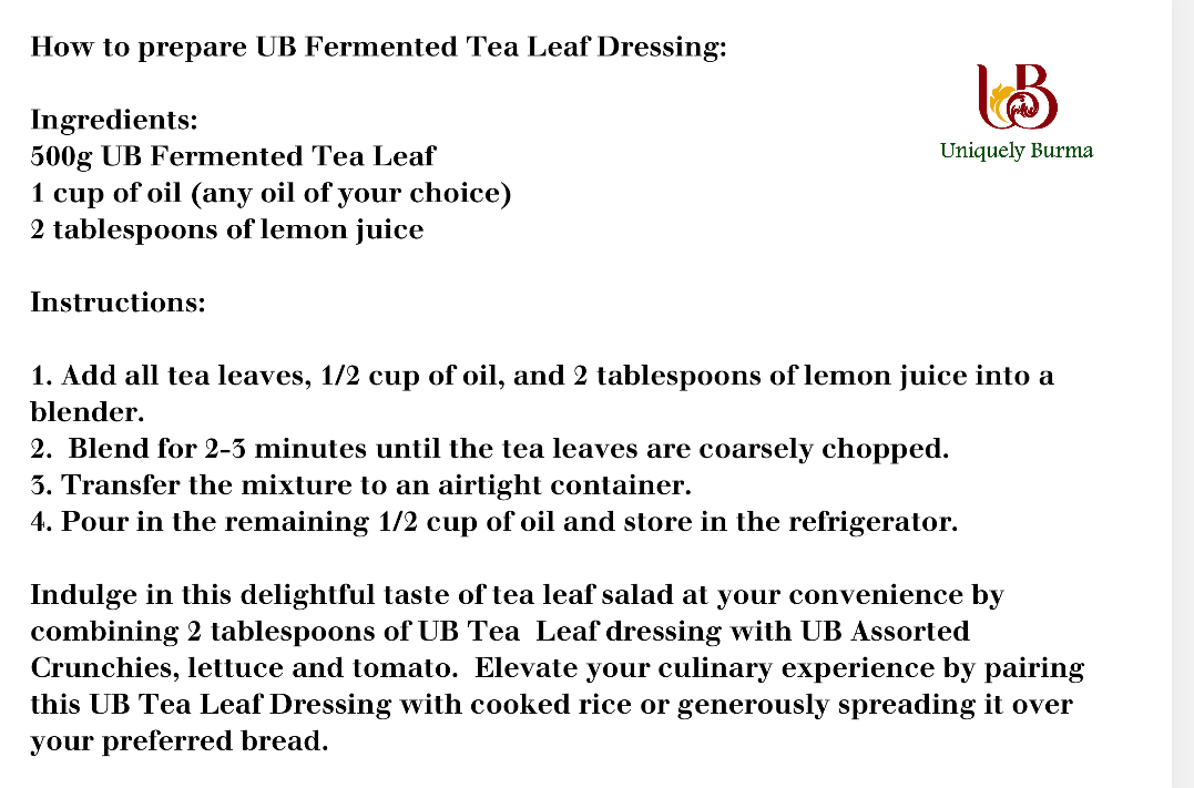 Fermented Tea Leaf (1.1 lb)